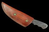 Knife With Fossil Dinosaur Bone (Gembone) Inlays #101813-3